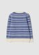 Ivory and royal blue jacquard crew-neck jumper, regular fit_1