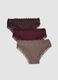 Tripack di slip multicolor in cotone organico con pizzo_0