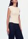 White stretch T-shirt with raised floral texture_3
