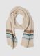 Sciarpa beige in maglia con righe a contrasto_0
