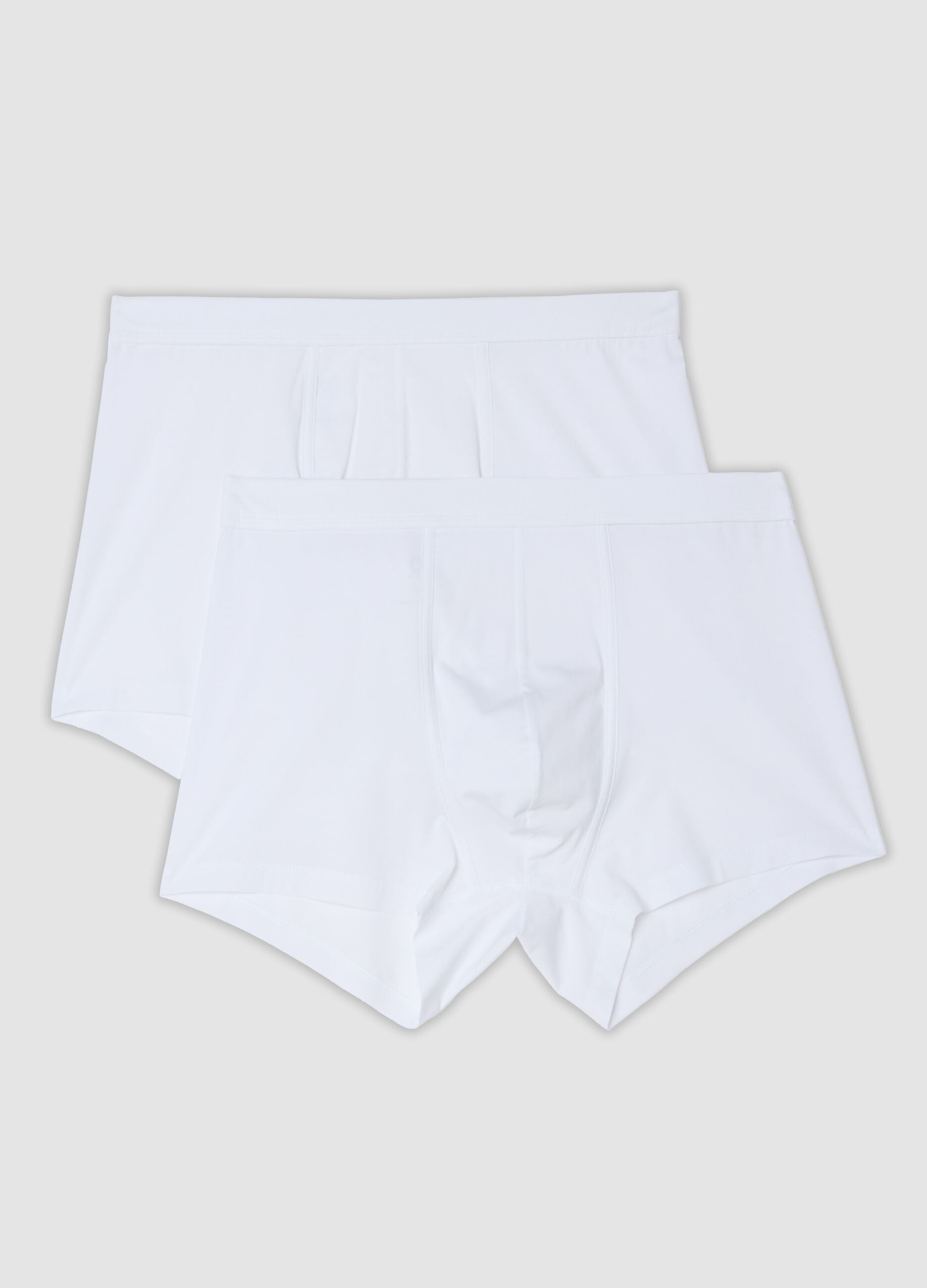 2-pack of white stretch mercerised cotton boxer shorts