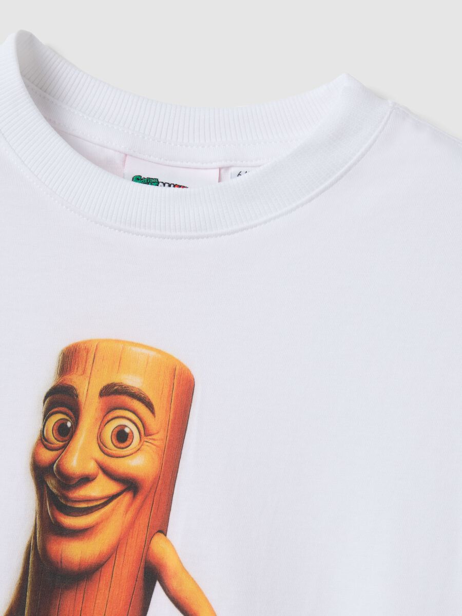 White pure cotton children's t-shirt regular fit with print_3
