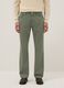 Regular fit green stretch cotton trousers_1