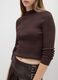 Brown mock neck fitted sweater_3