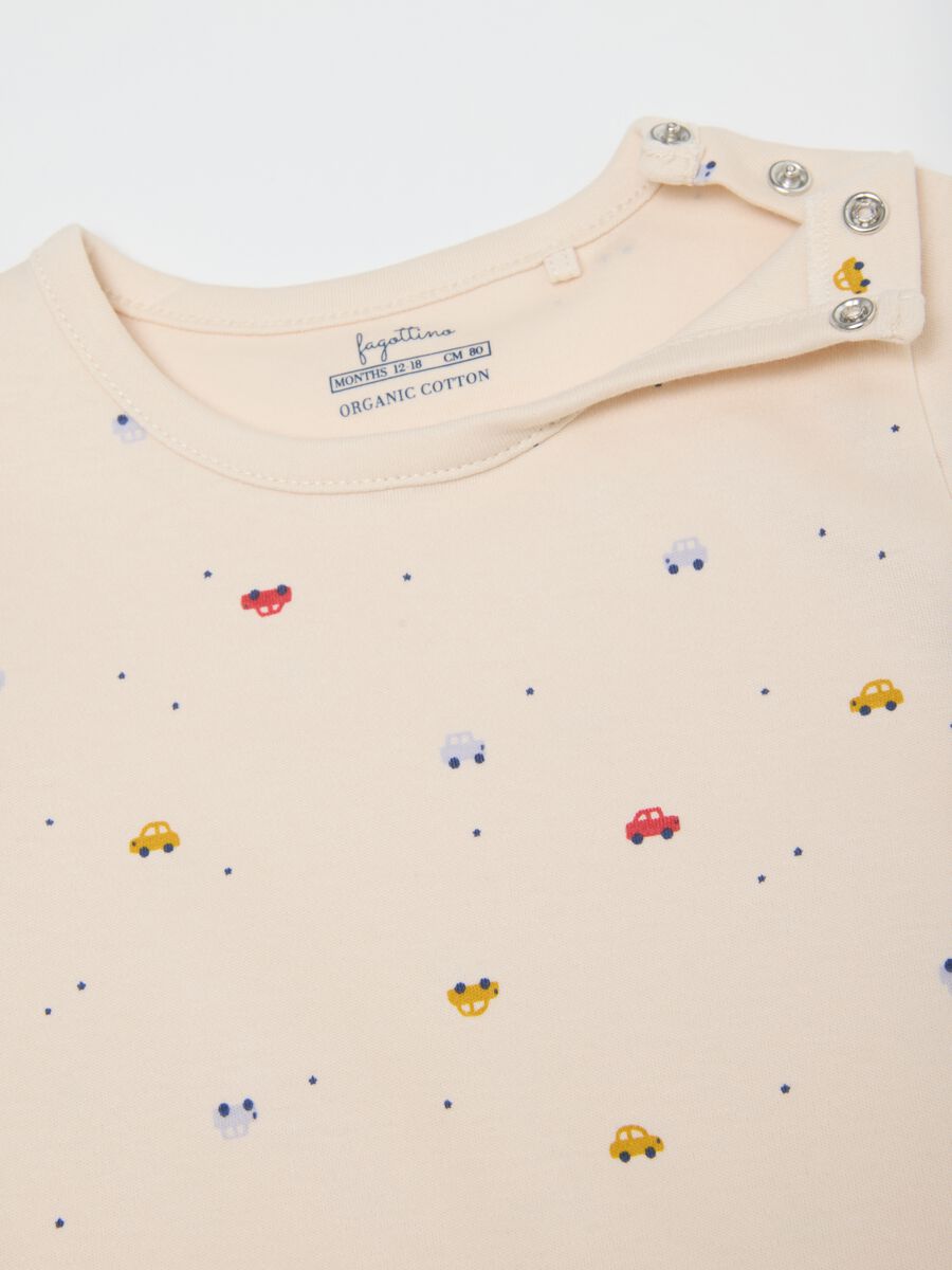 Multicolour short-sleeved baby bodysuit tripack in pure cotton_2