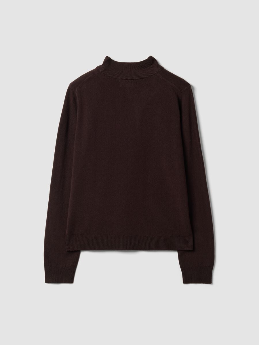 Braunes Longsleeve mit Stehkragen, Regular Fit_6