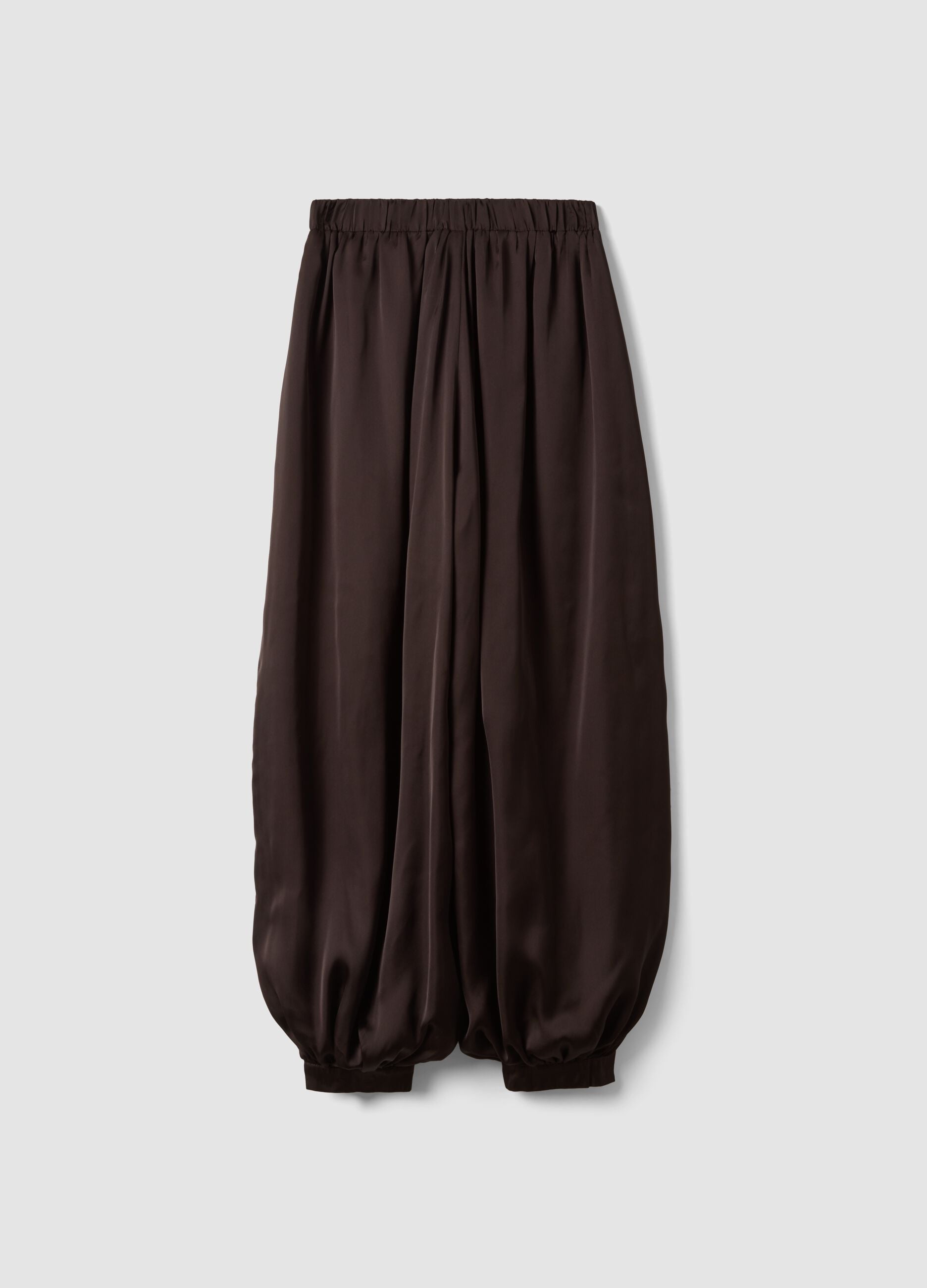 Braune Baggy-Fit-Hose mit elastischen B&uuml;ndchen