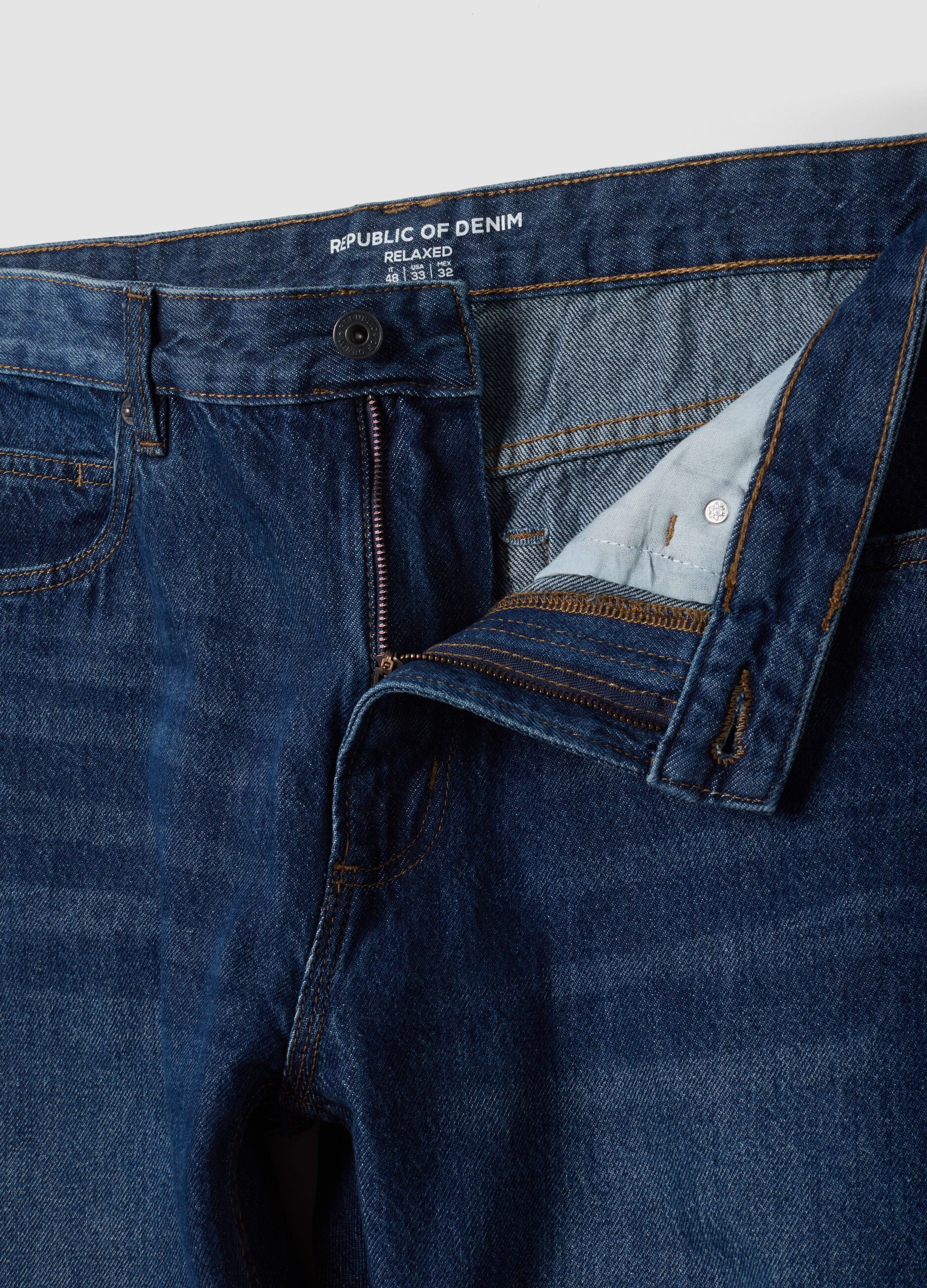 Jeans denim in puro cotone relaxed fit