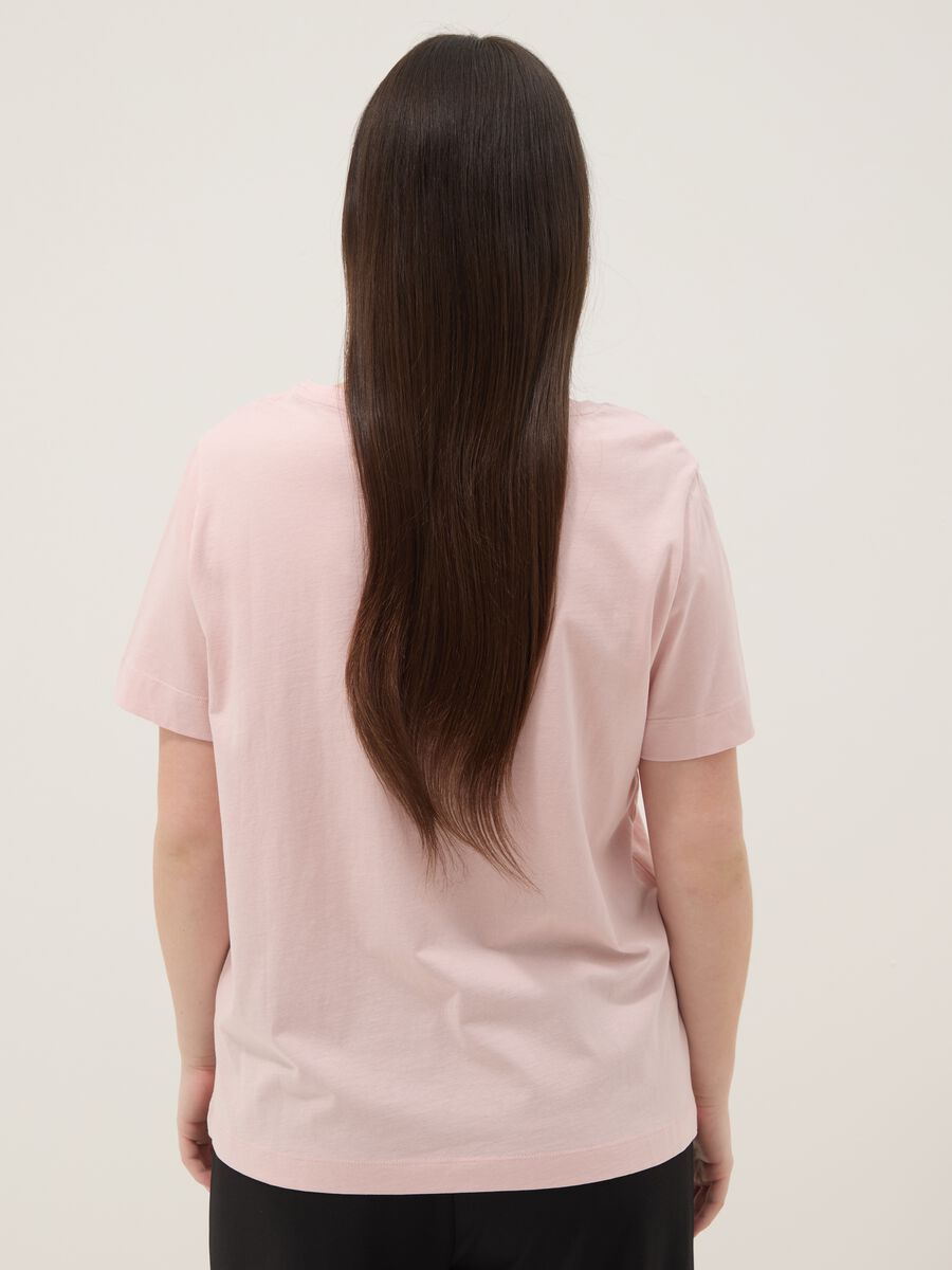 Rosa T-Shirt aus reiner Baumwolle mit Print, Regular Fit_4