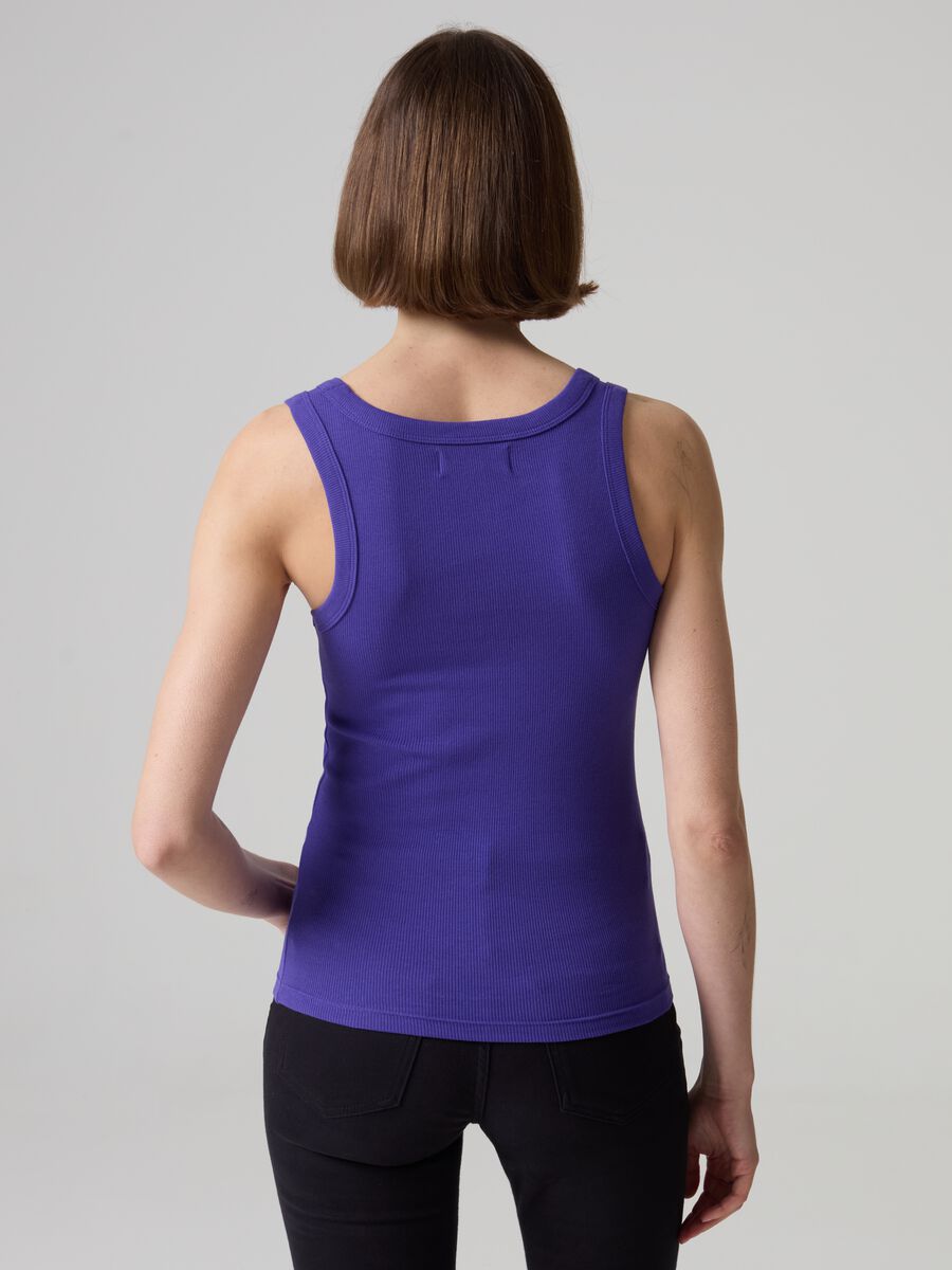 Tank top in ribbed stretch cotton_2