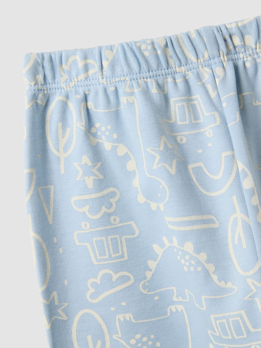 Pyjama bleu clair en pur coton bio &agrave; col rond pour b&eacute;b&eacute; et tout-petit_3