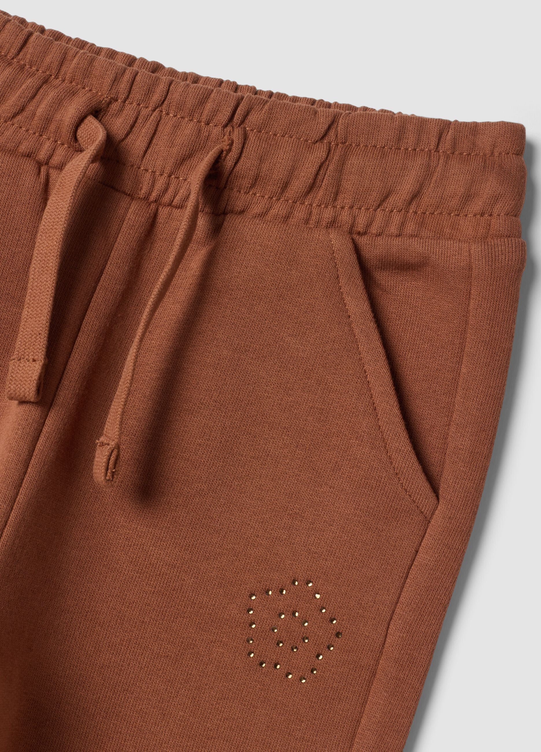 Brown pure cotton joggers, regular fit
