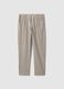 Multicolour striped stretch cotton regular fit trousers_4