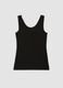 Black stretch viscose vest top with deep V-neck lace trim_5