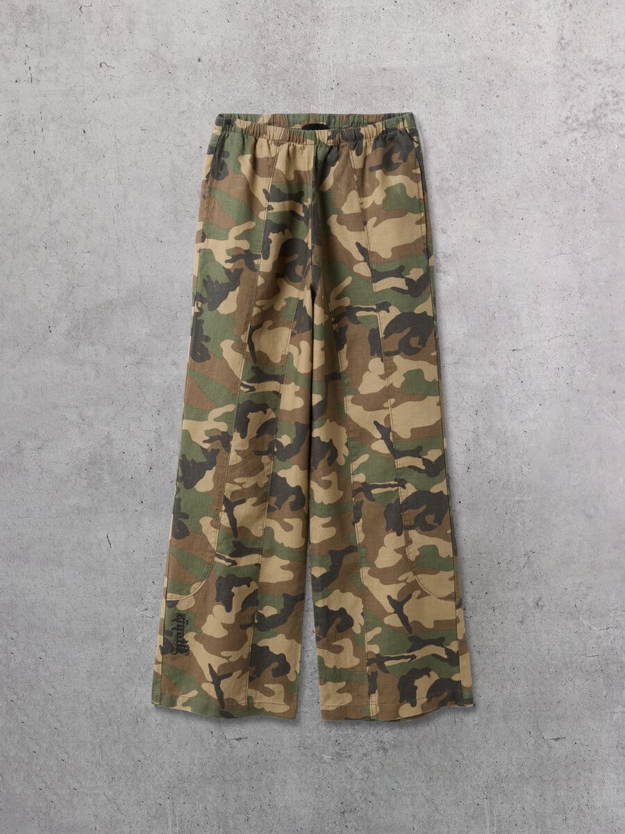 Camo hlače 100% od lana, &scaron;irokih nogavica_6