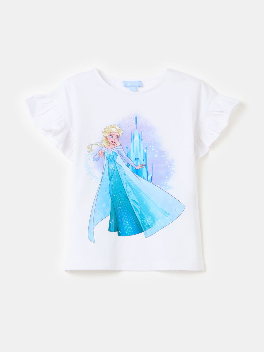 Camiseta con estampado Elsa y strass_0