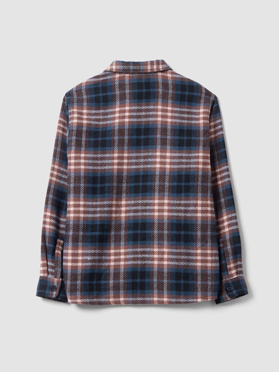 Blue wool-blend checked shacket with an oversized fit_6