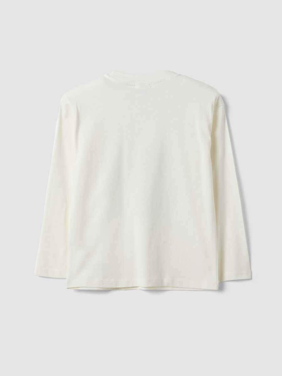 White crew-neck pure cotton T-shirt with Minecraft print_1