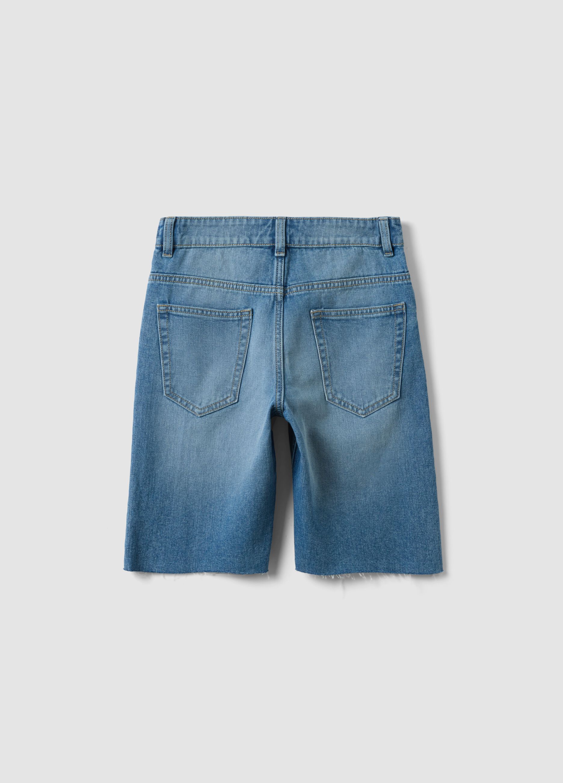 Blue regular-fit denim shorts for boys