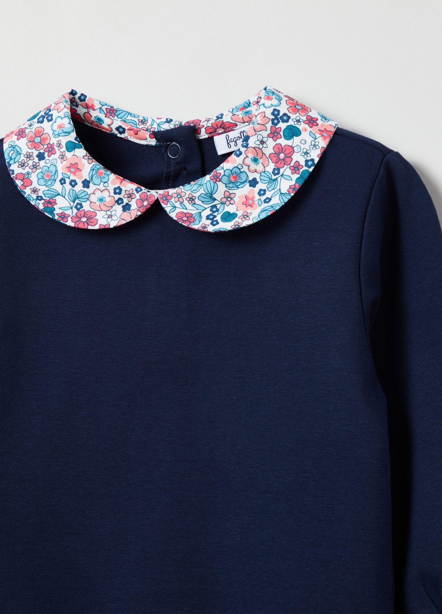 French Terry sweatshirt with floral collar_2