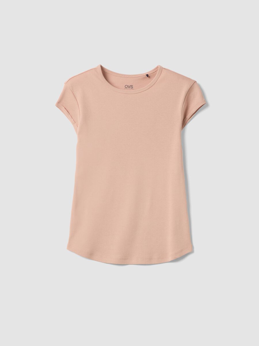 Rosa T-Shirt aus reiner Baumwolle mit kurzen &Auml;rmeln im Regular Fit_4