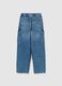 Boys' blue cargo jeans in pure cotton denim relaxed fit_4