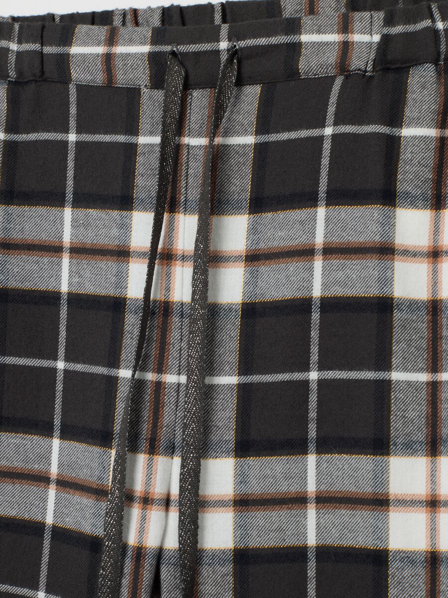 Multicolour regular fit cotton blend pyjama trousers_5