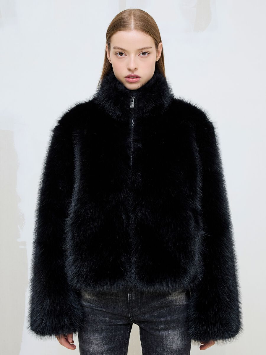 Black Faux Fur Jacket_5