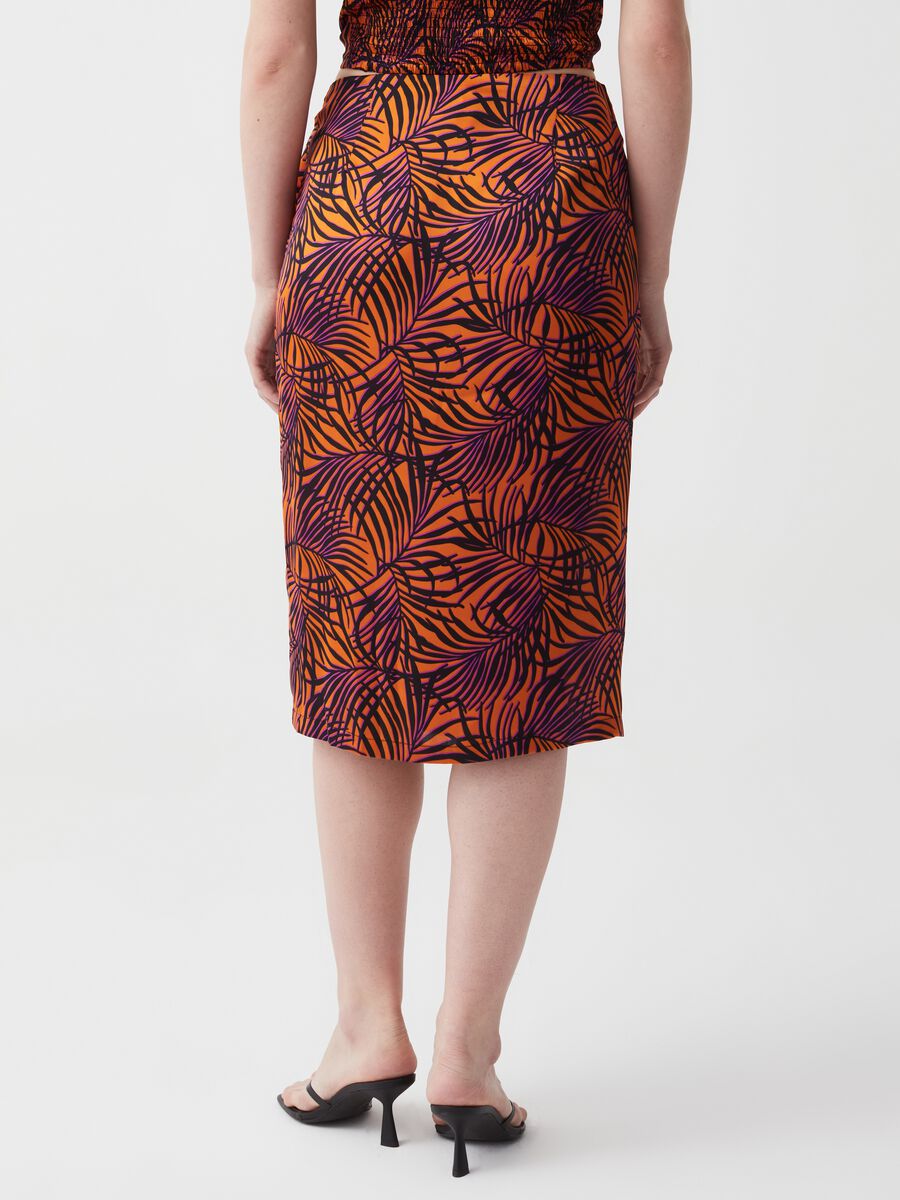 Midi wrap skirt with tropical print_2