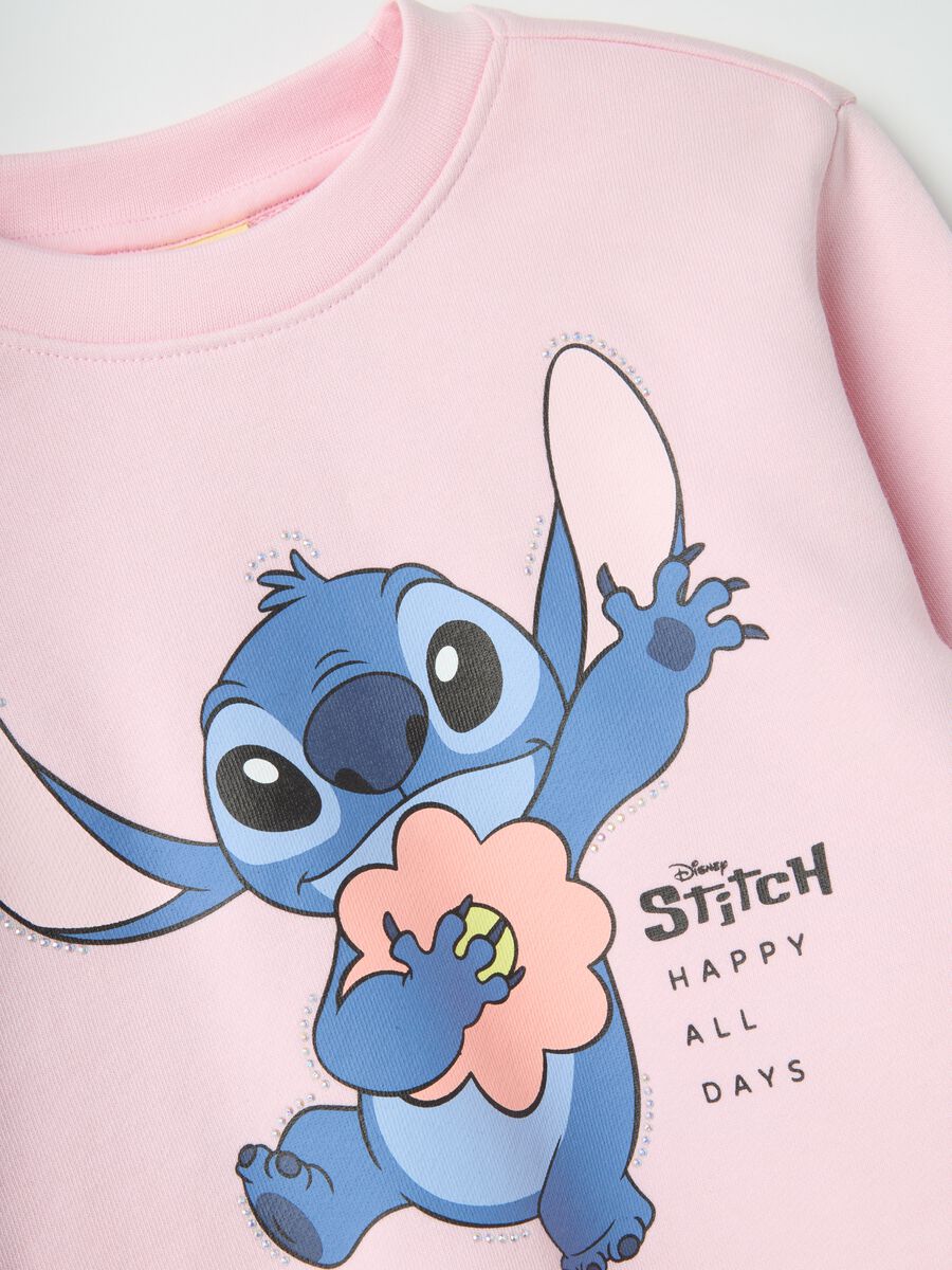Pink Disney Print Regular Fit Cotton Blend Sweatshirt for Girls_2