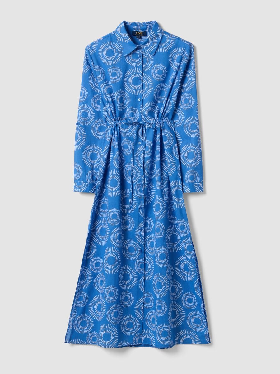 Long blue organic cotton kaftan_4