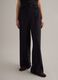 Black viscose blend flare trousers_1