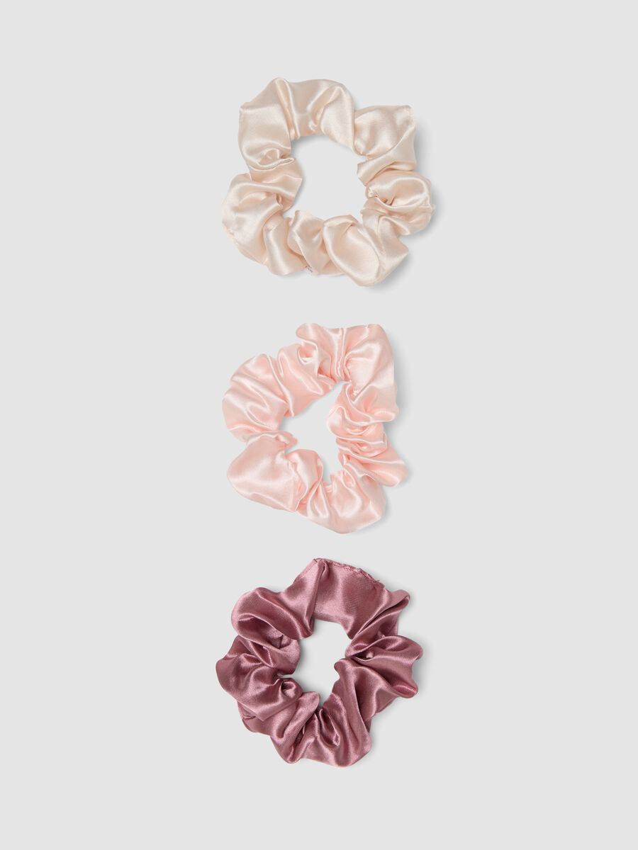 SINCERELY HAIR Chouchous en satin taille M lot de 3 rose & mauve_1