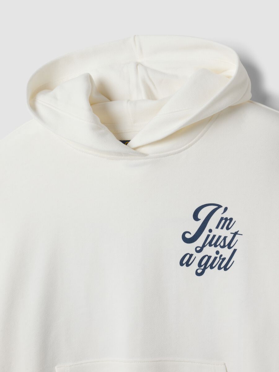 White 100% cotton hoodie with crew neck_4