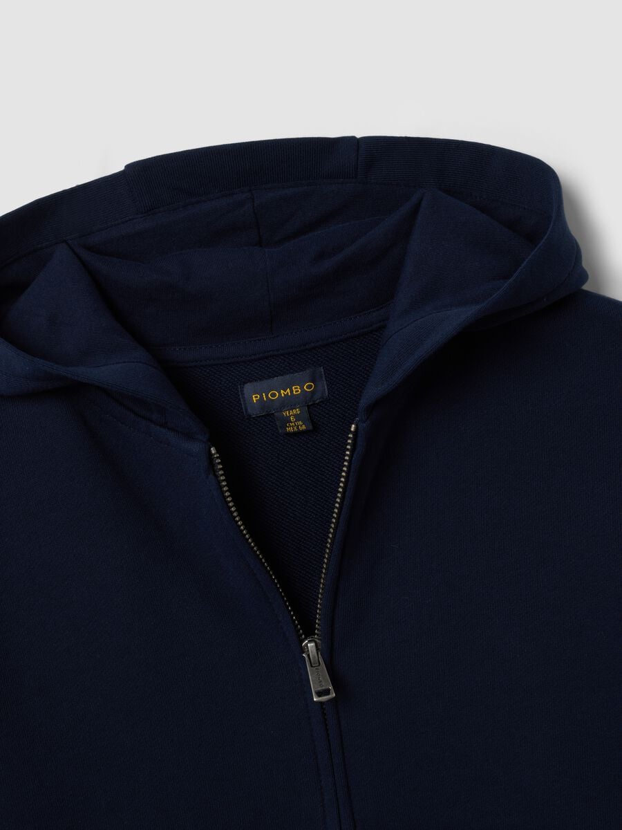 Blue pure cotton hoodie with regular fit for boys_1