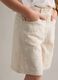 Beige cotton-linen blend shorts with embroidery_2