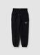 Black pure cotton jogger trousers with "Way Up" graphic for boys_0