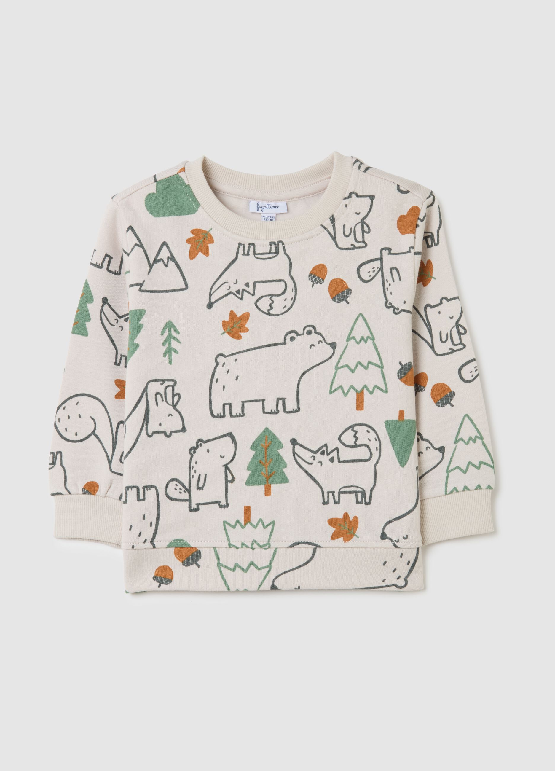 Children's sweatshirt in pure multicolour cotton with regular fit