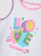 Tank top bianco in cotone elasticizzato con stampa per bambina regular fit_2
