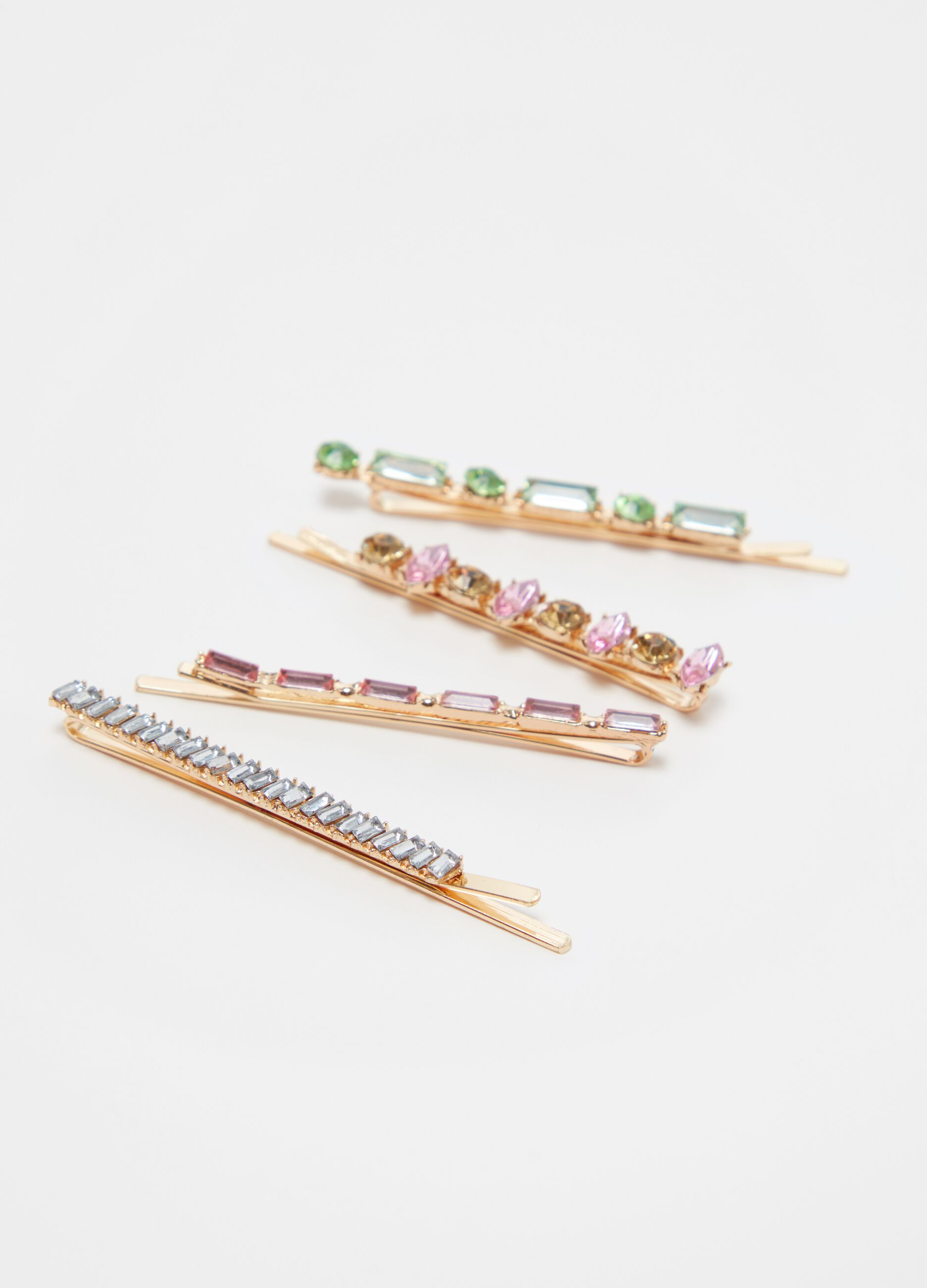 Four-pack hairpins with diamantés
