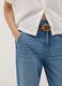 Jeans denim azzurri in puro cotone con vita paperbag baggy fit_3