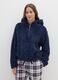 Blue Sherpa Hoodie with Half Zip and Regular Fit_0