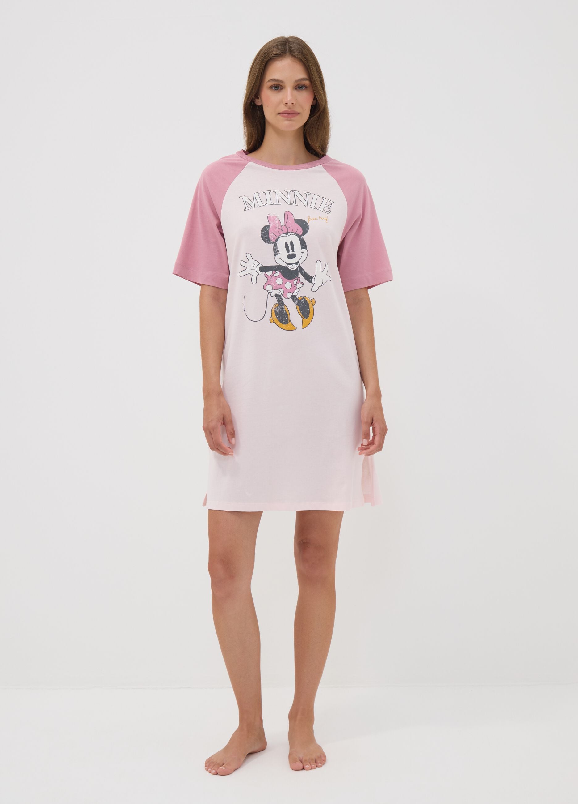 Camis&oacute;n rosa de puro algod&oacute;n org&aacute;nico con estampado de Minnie