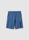 Boys' blue pure cotton shorts, regular fit with print_3