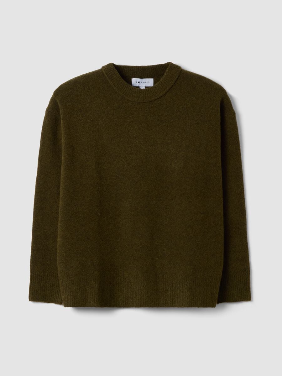 Green stretch wool crew-neck jumper_4