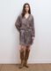 Purple dress with plunging V-neckline and elegant hem ruffle_2