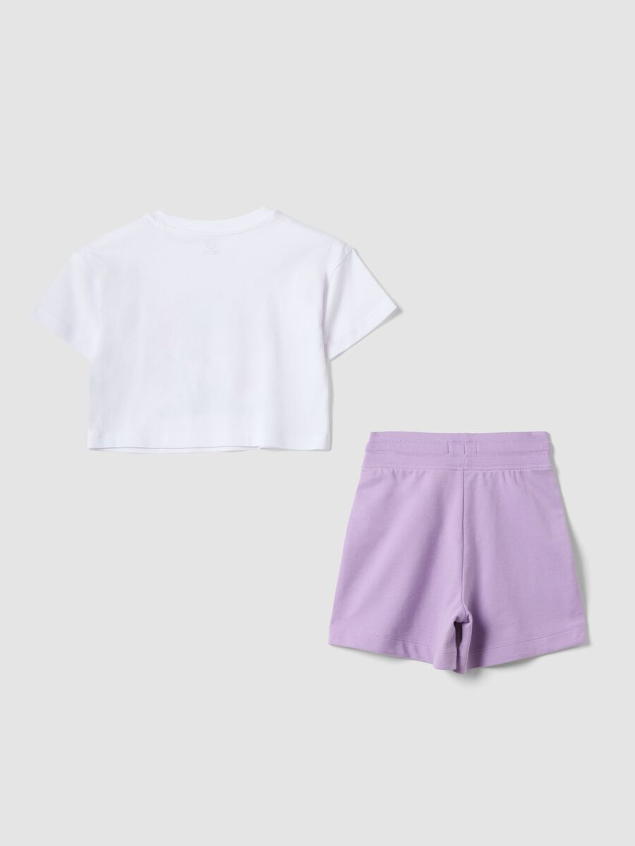 Weisses und lilafarbenes Jogging-Set aus reiner Baumwolle f&uuml;r M&auml;dchen, Regular Fit_1