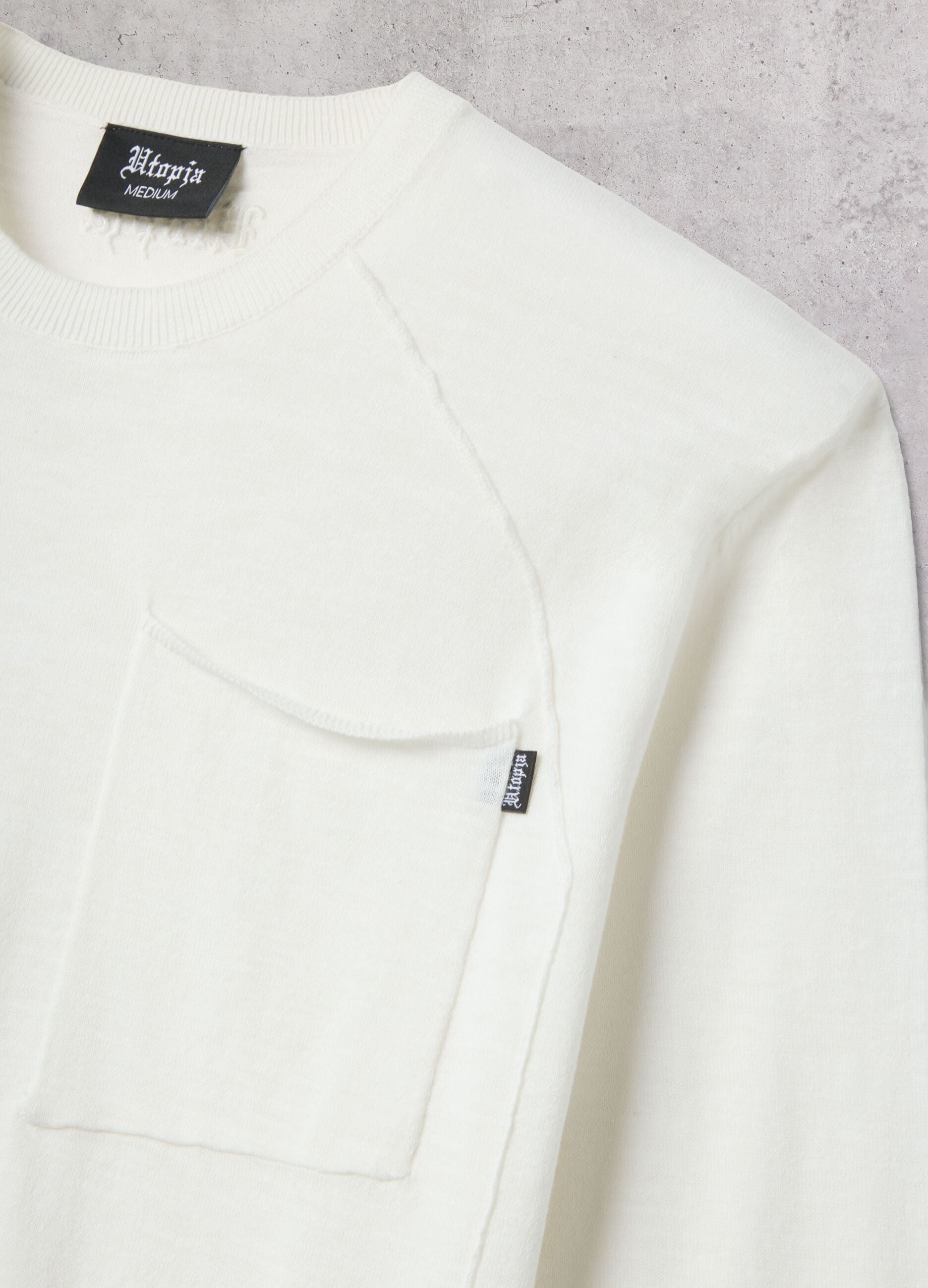 White Knit Long-Sleeve T-Shirt