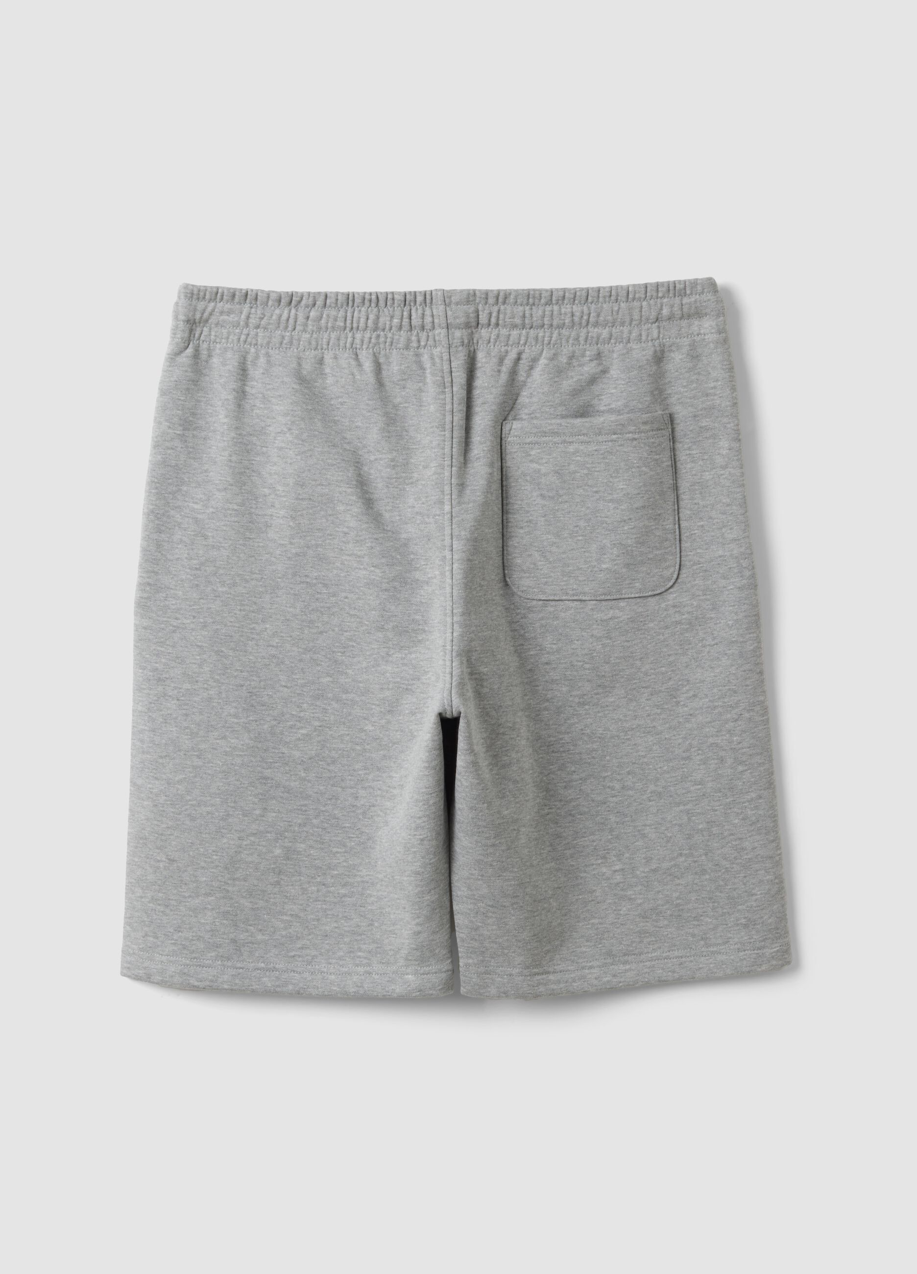 Graue Shorts aus Baumwollmix mit elastischem Bund, Regular Fit