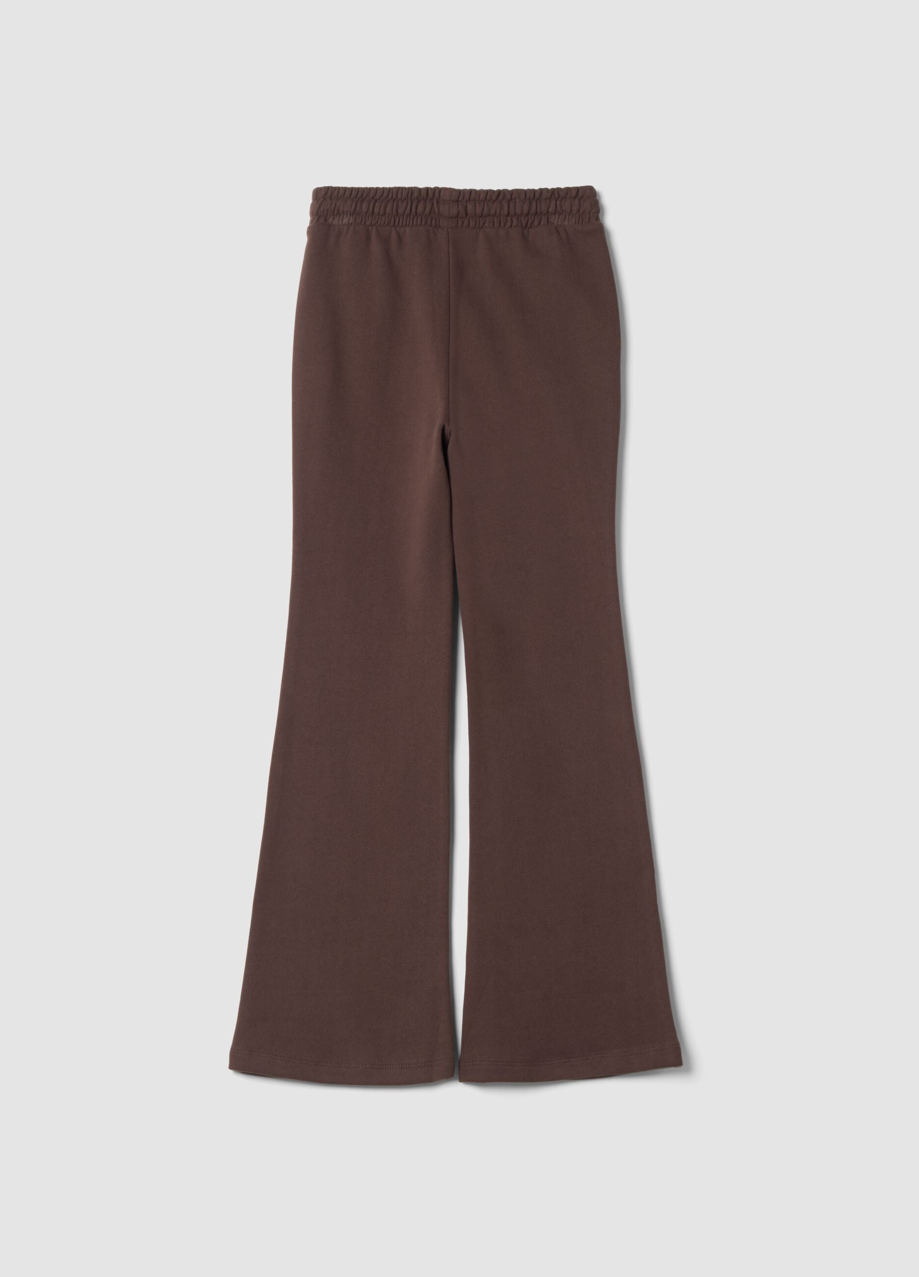 Pantaloni marroni flare in puro cotone organico